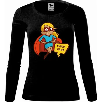 Dámské tričko DOBRÝ TRIKO Dámské bavlněné triko Super máma Velikost: 3XL, Barva: Černá