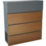 Schránka poštovní 370x410x130mm dekor DŘEVO