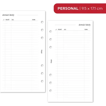 Diář Fleppi Náplň do diáře - Domácí úkoly Vyberte velikost náplně: Personal