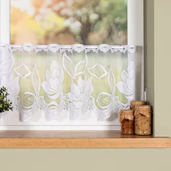 Záclona Dekorační metrážová vitrážová záclona OLINA bílá výška 30 cm MyBestHome Cena záclony je uvedena za běžný metr, kod: 023338