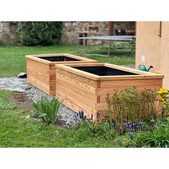 Skleník Dřevěný vyvýšený záhon Dotek přírody - modřín - 2500x800x500