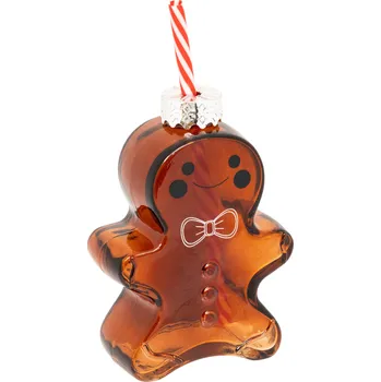 Atmosphera Skleněný hrnek ve tvaru perníku se slámkou, 280 ml