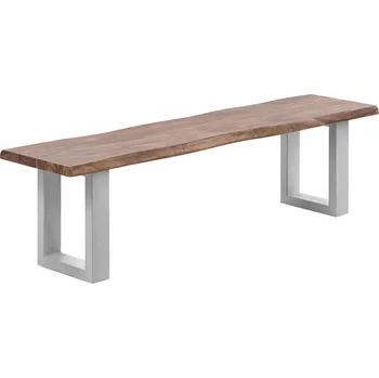 Jídelní lavice 160x40 cm Frankfurt II stříbrné nohy palisandr (Dřevěná lavice do kuchyně)