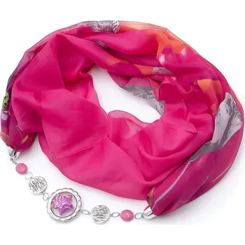 Šála Šála s bižuterií Extravagant - fuchsiová