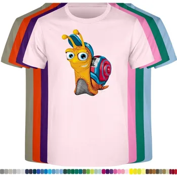 Dívčí tričko detske-levne-bavlnene-tricko-potisk-snek-Turbo Barva: Pink - růžová, velikost: 98