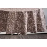 Podpěrová s.r.o. Ubrus bavlněný kulatý HNĚDÉ KYTIČKY tmavé Velikost: Kulatý ubrus / průměr ubrusu Ø 120 cm