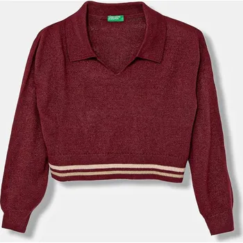 Dívčí svetr Dětský svetr United Colors of Benetton 1270Q3009.G.seasonal burgundské 93X, vel. 160