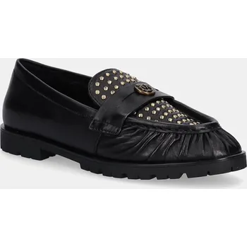 Dámské polobotky Kožené polobotky Pinko Nora 01 dámské, černá barva, na plochém podpatku, SD0435P120Z99 SD0435.P120.Z99 99X, EUR 37