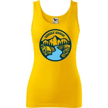 Dámské oblečení DOBRÝ TRIKO Dámské tílko s potiskem Wander woman Velikost: M, Barva: Žlutá