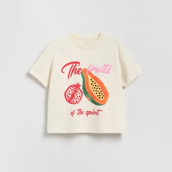 Dámské tričko Reserved - Tričko s potiskem - tělová - ZS437-02X - ZS437-02X-XS