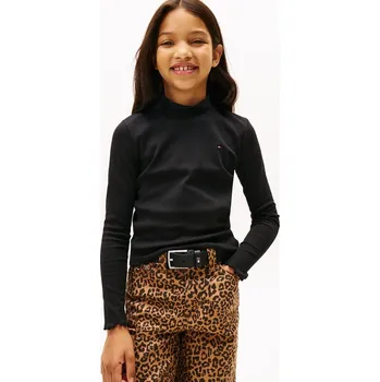Dětské tričko s dlouhým rukávem s bavlnou Tommy Hilfiger KG0KG08802.9BYA černá 99X, vel. 152