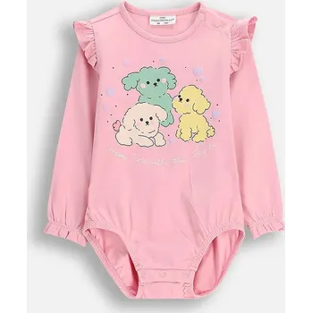 Kojenecký body Kojenecké body s bavlnou Coccodrillo HAPPY PUPPY GIRL NEWBORN ZC5112102HGN růžová 39X, vel. 74