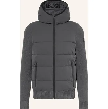 Ecoalf Pánská Prošívaná Bunda Ze Směsi Materiálů, černošedá, 56