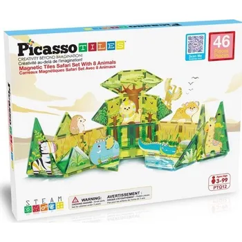 ostatní stavebnice PicassoTiles magnetická stavebnice Safari Set s 8 zvířaty, mix barev