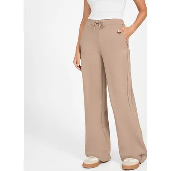 Dámské oblečení Dámské Kalhoty GUESS OCTAVIA WIDE LEG PANTS V5BB12KCX22-G1K8 – Hnědá L
