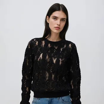 Dámská halenka Reserved - Krajková halenka - černý - 419GA-99X - 419GA-99X-XXL