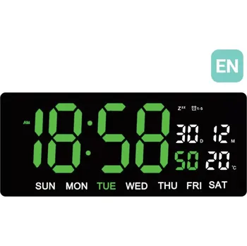 Hodiny JVD Digitální černé nástěnné hodiny s LED zelenými číslicemi JVD DH3604.2 ( )