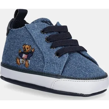 Chlapecké tenisky Dětské boty Polo Ralph Lauren QUILTON BEAR GORE HI LAYETTE modrá barva, RL03477430 55X, EUR 18
