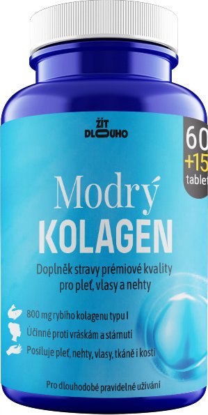 Modrý Kolagen 800mg prémiový rybí kolagen typu I