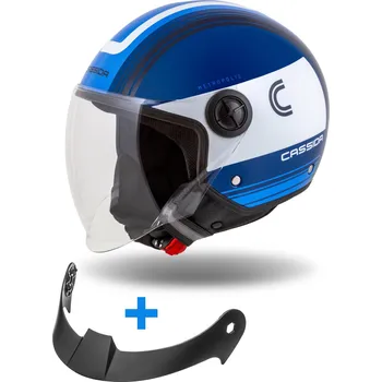 Helma na motorku přilba Handy Metropolis, CASSIDA (modrá/tmavě modrá/bílá) 2023