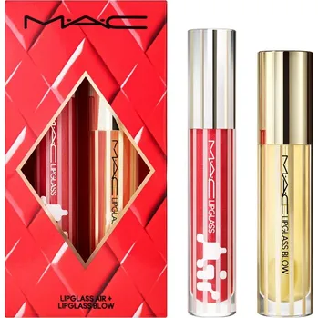 Kosmetická sada MAC Cosmetics Holiday Lipglass Blow olej na rty 5 ml + Lipglass Air - Sweet Stuff hydratační lesk na rty 5 ml kosmetická sada