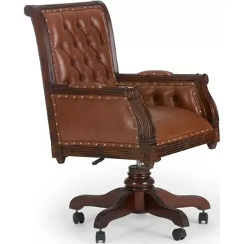 Luxusní kožené kancelářské křeslo London II mahagon (Kožené kancelářské křeslo)