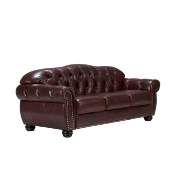 Pohovka Pohovka Chesterfield II červená 3 místná pravá kůže (Pohovka Chesterfield kůže)