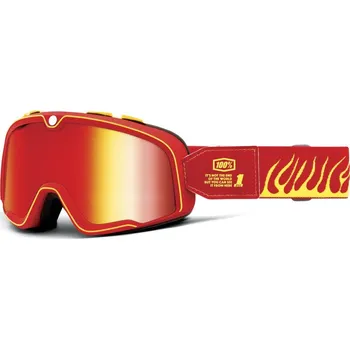 Motocyklové brýle brýle BARSTOW DEATH SPRAY, 100% - USA (červené plexi)