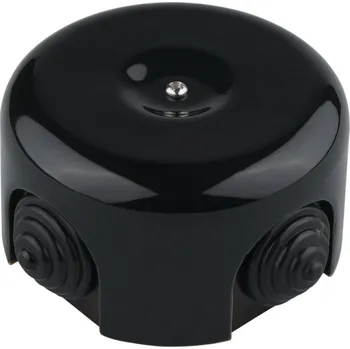 Elektroinstalační krabice VINTAGE instal krabice černá keramika 78x45mm JXH04 vývodka