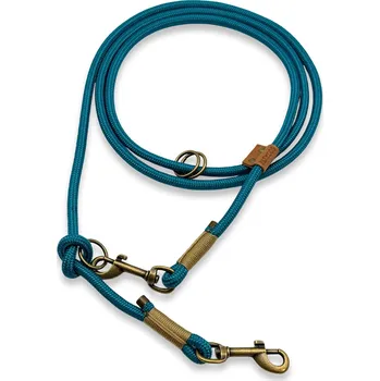 Vodítko pro psa PafDog® Elegantní přepínací nastavitelné vodítko 8mm, 11 délek, tyrkysovo-zlaté, extra pevné DÉLKA VODÍTKA: 3 metry