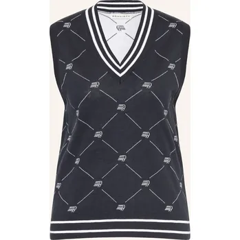 Dámská vesta Röhnisch Dámská Pletená Vesta R Logo, tmavě modrá / bílá, 36