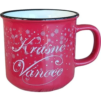 Stolování Goba Vánoční hrnek Krásné Vánoce, 450 ml, 1 ks, bílá/červená