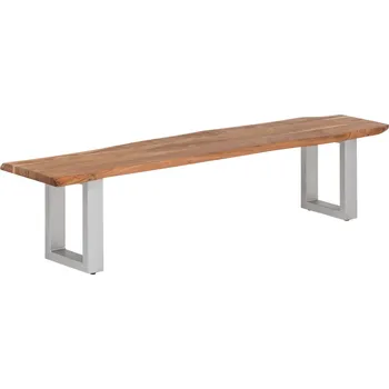 Jídelní lavice masiv 160x40 Frankfurt akácie stříbrné nohy (Dřevěná lavice do kuchyně)