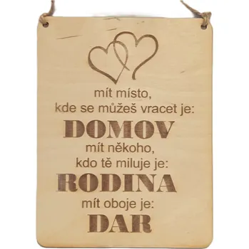 Plechová cedule Dary dřeva Cedulka citát Velikost: 28x20 cm