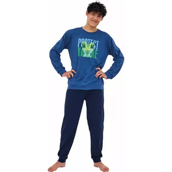 Chlapecké pyžamo Chlapecké pyžamo Fun&Young Protect modrá velikost 164