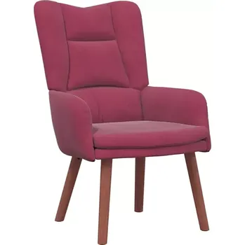 Křeslo Křeslo relaxační, nohy dřevěné, látka červená, TYRION