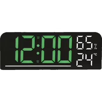 Budík JVD Digitální budík do sítě s bílými a zelenými číslicemi JVD SB8027.2 (s LED podsvícením)