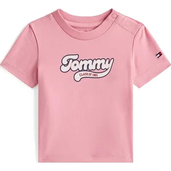 Dětské bavlněné tričko Tommy Hilfiger KN0KN02055.9BYA růžová 30X, vel. 80