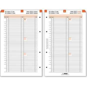 Náplň do diáře ADK Denní plány A5 - oboustranné 2026