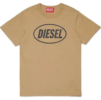 Chlapecké tričko Dětské bavlněné tričko Diesel TUNDRA T-SHIRT béžová barva, s potiskem, J02464 80X, vel. 168