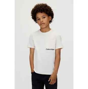 Dětské bavlněné tričko Calvin Klein Jeans IB0IB02588.9BYA bílá 00X, vel. 164