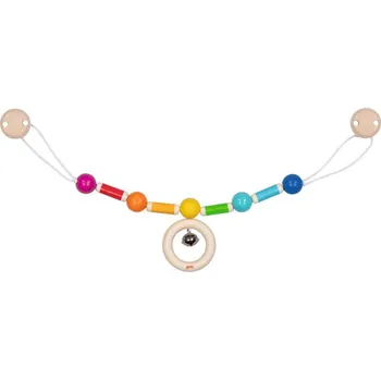 Dřevěná hračka Řetěz do kočárku dřevěný - Duha s válečky (Goki) - Novinky