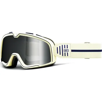 Motocyklové brýle brýle BARSTOW ARMO, 100% - USA (stříbrné plexi)