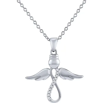 Náhrdelník Elenys stříbrný rhodiovaný náhrdelník Anděl strážný