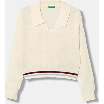 Dívčí svetr Dětský svetr United Colors of Benetton béžová barva, 1270Q3009 1270Q3009.G.seasonal 01X, vel. 140