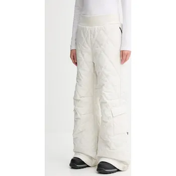 Dámské kalhoty Kalhoty BOSS Marlies_SKI dámské, béžová barva, široké, high waist, 50544382 01A, vel. XL