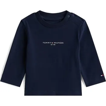 Dívčí tričko Kojenecké tričko s dlouhým rukávem s bavlnou Tommy Hilfiger KN0KN02058.9BYA námořnická modř 59X, vel. 68