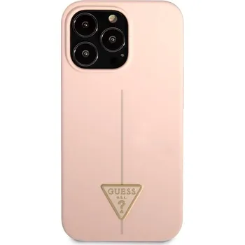Náhradní kryt pro mobilní telefon Guess Line Triangle na Apple iPhone 13 Pro (GUHCP13LSLTGP) růžový (Kryt na mobil Guess Line Triangle na Apple iPhone 13 Pro (GUHCP13LSLTGP) růžový)