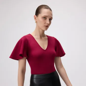 Dámské tričko Reserved - LADIES` BLOUSE BODY - hnědá - 418GA-83X - 418GA-83X-XL