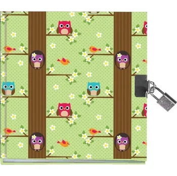 Zápisník Deníček se zámkem - sovičky - 15x18cm